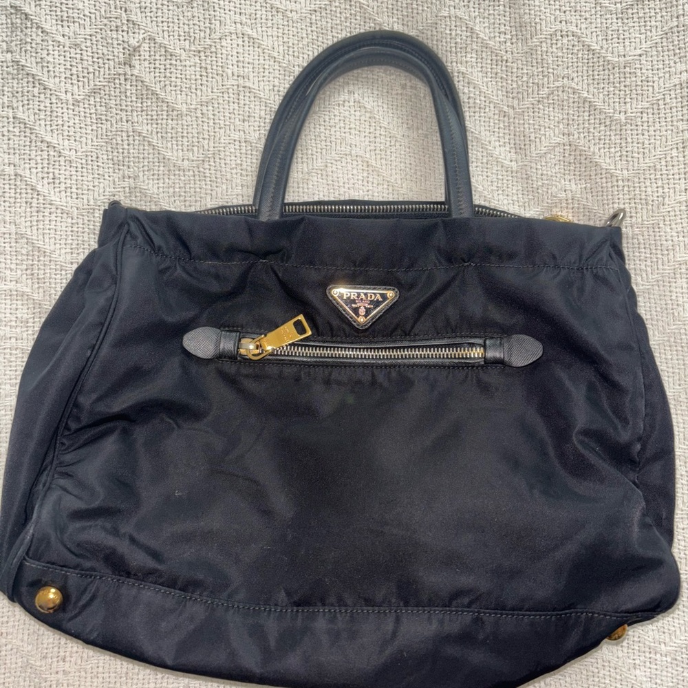 Prada Black Nylon Tote Bag